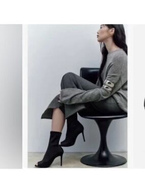 ZARA OPEN TOE HEELED ANKLE BOOTS - Ltd. Edition. Size 10
